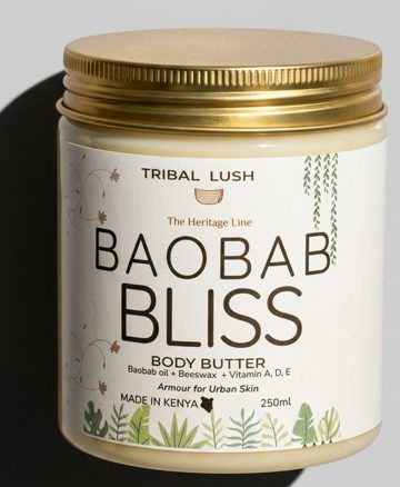 Baobab Bliss whipped body butter jar from Tribal Lush
